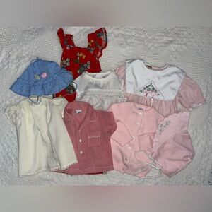 Lot of (8) Vintage Baby Girl Clothing